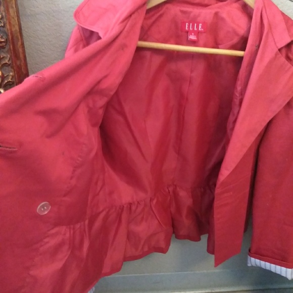 💕[Elle] Suits &Blazers Coral Peplum BlazerJacket - Picture 6 of 8